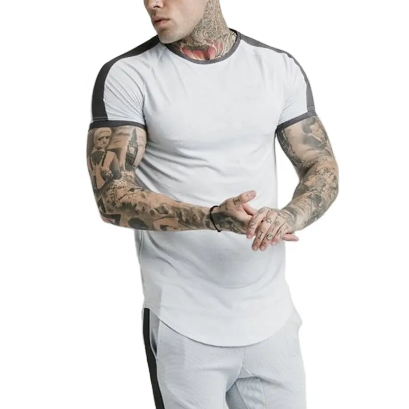 Groothandel Plus Size Herenkleding Fabrikant Custom Stripped Shorts 100% Polyester Stof T-shirt Fitness Shirt Voor Mannen