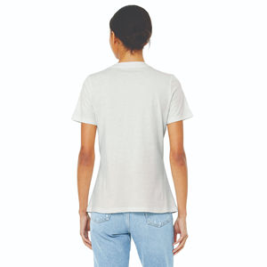 T-shirt blanc vintage pour femme à col en V et manches courtes, coupe décontractée, 100 % coton, avec logo personnalisé de haute qualité, service OEM - Product Image 4