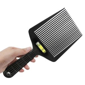 Peigne à dents larges en plastique noir pour teinture capillaire, avec niveau à bulle, outil professionnel de coiffure pour barbier et salon - Product Image 5