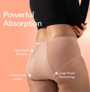 Braguitas Menstruales Cómodas al por Mayor, de 4 Capas, Lavables, a Prueba de Fugas, para Mujer, con Logotipo Personalizado OEM, Mezcla de Poliéster/Spandex - Product Image 6