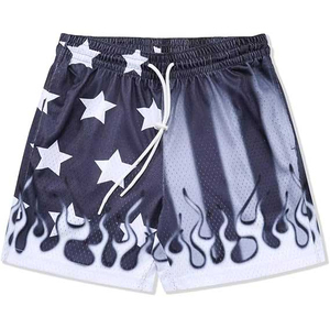 Shorts de Playa para Hombre, Estampado de Estrellas Blancas y Negras, Secado Rápido, Cintura con Cordón, Estilo Casual - Product Image 3