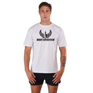 Men's <b>White</b> Oversized Graphic T Shirt Premium Cotton Crew Neck Loose Fit Casual Lifestyle Streetwear Fashion Tee - Product Image 1