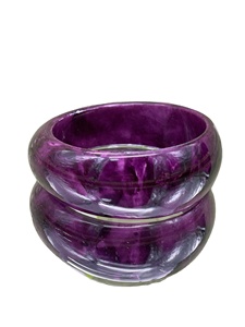 Nouveau Bracelet Jonc Fantaisie Fait Main en Résine d'Améthyste Violette, Bijou Unisexe Classique et Élégant de Créateur, Idéal pour Femme, Cadeau, Fête, Mariage - Product Image 1