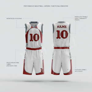 Ensemble de maillots et shorts de basketball personnalisés avec nom de marque – Tenue d'équipe athlétique respirante pour l'entraînement, la pratique et les matchs - Product Image 2
