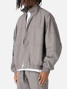 Custom Streetwear 100% Polyester Nylon <b>Waterproof</b> Men Oversized Zip up <b>Jackets</b> Cargo Track Windbreaker <b>Jacket</b> for Men - Product Image 5