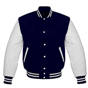 Calidez y Estilo: Chaqueta Varsity de Cuero Genuino para Hombre - Product Image 4
