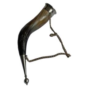 TAQI CRAFT Cor à boire en corne de buffle polie avec détail en laiton Nouveau style Verre religieux et nob en laiton - Product Image 4