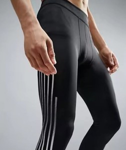 Leggings de sport pour homme, couleur unie, sous-vêtement de base, longueur intégrale, en Spandex/Nylon/Coton, taille élastique, respirant, séchage rapide, résistant à l'eau - Product Image 6