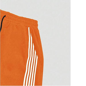 Pantalones Deportivos Naranjas para Hombre con Rayas Blancas, Cintura Elástica con Cordón, Pantalones Casuales para Correr - Product Image 6
