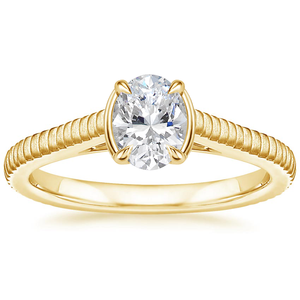 แหวนเพชรรูปวงรีสีเหลืองทอง14K แข็งแบบสั่งทำสำหรับห้องปฏิบัติการเครื่องประดับเพชรเม็ดเดี่ยวสำหรับงานแต่งงาน - Product Image 1