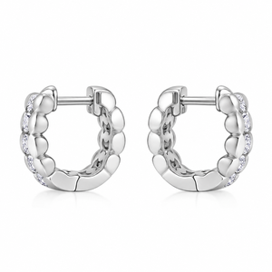 925 Sterling Silver <b>Moissanite</b> Hoop <b>Earrings</b> Brilliant Round Cut Diamond Women Birthday Gift Jewelry - Product Image 3