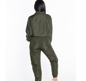 Windproof Sporty Tracksuits Women New Design Full Zipper <b>Nylon</b> Lightweight Full Sleeve Windbreaker Half-Zip Sporty Jogger <b>Pants</b> - Product Image 2