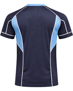 Men <b>Navy</b> Blue Light Blue Sport <b>TShirt</b> & Shorts Set Breathable Quick Dry Gym Wear Athletic Running Training Activewear Outfit Set - Product Image 3