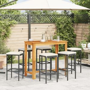 Ensemble de bar de jardin noir et blanc crème - Product Image 3