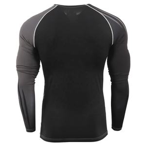 Chemises de compression à manches longues noir Gym Rash Guard pour hommes vente en gros nouveau design de haute qualité - Product Image 2