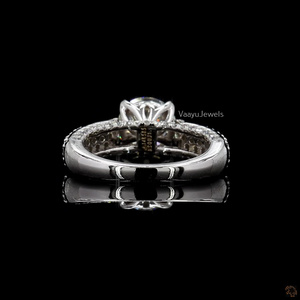 VaayuJewels Women's Round Brilliant Cut Diamond Engagement <b>Ring</b> Solid Gold Rhodium Plated Classic Style IGI Certified - Product Image 4