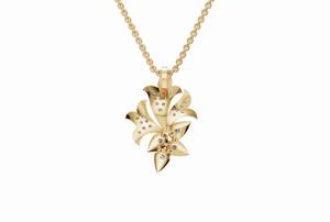 Elegante colgante de racimo de hojas con diamantes cultivados en laboratorio, joyería de oro para mujer, regalo. - Product Image 4