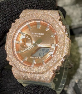 Montre en acier inoxydable Iced for Style, aspect diamant or rose, analogique-numérique, luxe, sport, mouvement mécanique, 42 mm - Product Image 2
