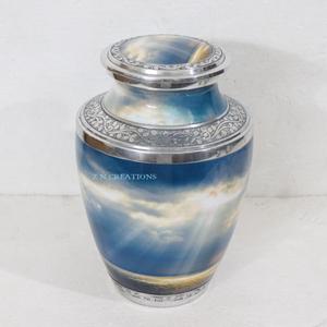 Urnes funéraires en aluminium de style moderne avec design imprimé personnalisé pour le stockage des cendres d'adultes, Urnes funéraires Nuages et Océan, Articles funéraires - Product Image 3