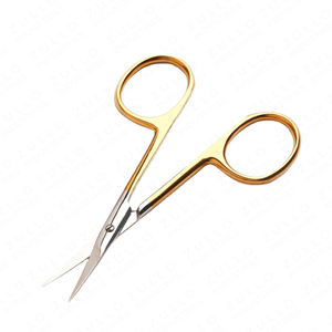 Ciseaux à cuticules professionnels de haute qualité avec lame argentée et manche doré, outil de manucure et de soin des ongles, logo personnalisé - Product Image 3