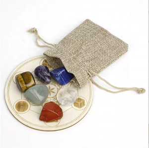 Ensemble de 7 chakras naturels avec sac pour la guérison et la méditation, prix d'usine - Product Image 2