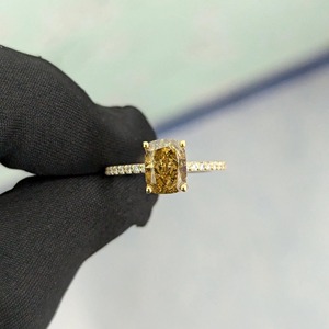 Elegant Cushion Cut Lab Grown Diamond Engagement <b>Ring</b> in 14K Yellow Gold with IGI Certified & VVS Clarity from <b>Indian</b> Supplier - Product Image 1