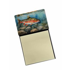Brook Trout Design Self-Sticky Note <b>Pads</b> <b>Memo</b> <b>Pads</b> Card Holder & Note Dispenser New & Refillable Desk Accessories - Product Image 1