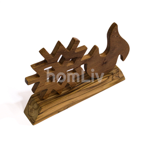 Teak Wooden Snowflake <b>Trophy</b> Christmas Table Centerpiece Handmade Stand Holiday Dining Decoration Handmade Sustainable Material - Product Image 5