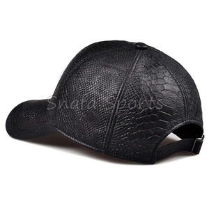 Trending PU Leather Embossed <b>Baseball</b> <b>Caps</b> Sporty OEM Custom Hats for Men Women Breathable Waterproof Adjustable Outdoor - Product Image 3