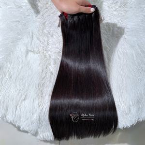 Peluca frontal de encaje HD alineada con cutícula de un donante recto de hueso sin procesar con extensiones de cabello humano vietnamita de la más alta calidad - Product Image 3