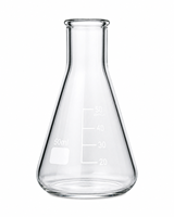 Botol Erlenmeyer Kaca Borosilikat 50ml Tahan Lama, Alat Laboratorium Kaca Presisi Bergraduasi untuk Kimia