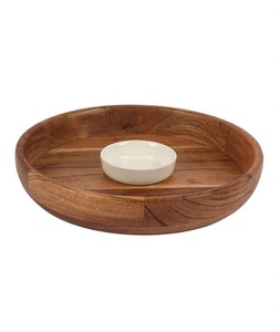 Bol en bois artisanal de forme ronde, design moderne, écologique et multi-usages, de F S International - Product Image 1