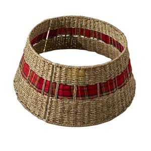 Jupe d'arbre de Noël tissée à la main au Viet Nam Top Selling Asia Factory Seagrass Red Trim Collier d'arbre de Noël - Product Image 2
