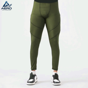 Pantalones de compresión ligeros de color verde oliva, hasta el tobillo, con cintura elástica, efecto segunda piel, para entrenamiento diario y ejercicio. - Product Image 1