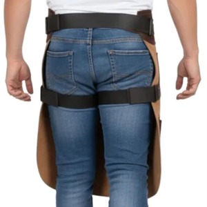 Protège-jambes de fermeur en cuir véritable personnalisables et réglables pour le sablage des sabots, équipement de protection professionnel pour fermeurs - Product Image 6