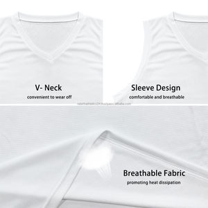 Nouveauté : Maillots de basket personnalisés sans manches en maille respirante polyester/coton – Offre spéciale, maillots personnalisés à prix abordable - Product Image 5