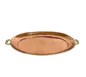 Bandeja de Cobre Estilo Rústico Hecha a Mano, Bandeja Metálica para Servir Comida, Plato para Mesa de Comedor, Cocina, Restaurante, Hotel, Venta al por Mayor - Product Image 2