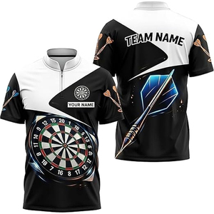 เสื้อทีมดาร์ทส์แบบกำหนดเองสำหรับผู้ชาย ลายพิมพ์ซับลิเมชั่น 3 มิติ ผ้าโพลีเอสเตอร์ 100% แห้งเร็ว ระบายอากาศได้ดี พิมพ์โลโก้ ใส่ได้ทั้งชายและหญิง - Product Image 1