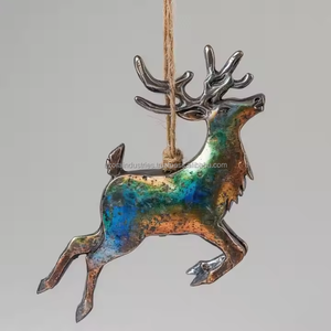 Reno de fundición de aluminio colgante para decoración festiva del hogar escultura navideña para exhibiciones de temporada - Product Image 2