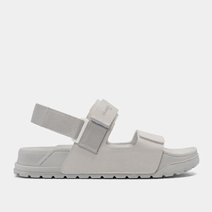 Shando Flat Sandals Open Toe Textile Upper EVA Outsole Anti-Slip Casual Summer Grey Hook & Loop Closure - Product Image 5