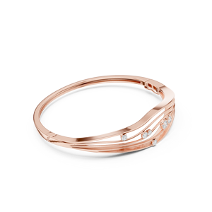 กำไลข้อมือทองคำประดับเพชรแบบหลายเส้น 9K 10K 14K 18K ทองคำแท้สีโรสโกลด์ เพชร CVD ที่เพาะเลี้ยงในห้องปฏิบัติการ ระดับความสะอาด VVS สี DEF ดีไซน์คลื่นแบบลอยตัว - Product Image 6
