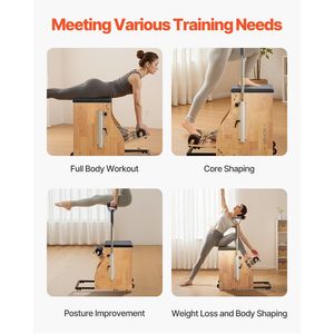 Polifunzionale stazione Pilates sedia a pedale Modulare di stabilità Combo sedie maniglie in legno di gomma struttura Yoga Fitness Trainer esercizio - Product Image 6