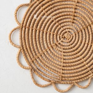 Rattan <b>Wall</b> <b>Decor</b>, Set Bohemian Hanging <b>Wall</b>, Decorative Rustic Woven Rattan Plate Art Accent Ornament for Home Hotel Deco - Product Image 2