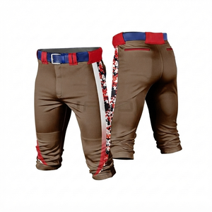 Pantalon de baseball personnalisé pour homme, 100 % polyester, tissu mesh, logo imprimé par transfert thermique sur le devant, design personnalisé, nom de l'équipe, grande taille, short - Product Image 1