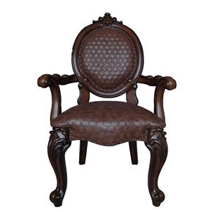 Set di 2 Poltrone Marroni e Ciliegio con Elegante Finitura a Borchie per Soggiorno - Product Image 2