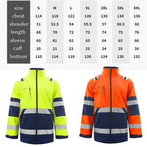 Chaqueta de Forro Polar Naranja de Alta Visibilidad para Hombre con Franjas Reflectantes, Cierre de Cremallera, Resistente al Viento, Ropa de Trabajo, Ropa de Invierno - Product Image 3