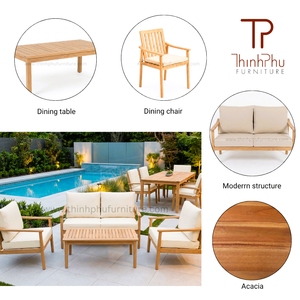 THINH PHU FURNITURE TP6123 Modern AVANI Modular Sofa Set (4pcs) with 10cm Seat Pressured Back Pillows for Apartment & Hotel Use - Product Image 6