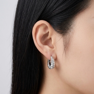 Boucles d'oreilles créoles pour femmes, 16 mm, style bohème, en argent sterling 925 plaqué, bijoux faits à la main, cadeau pour anniversaire, occasions spéciales, élégant - Product Image 2