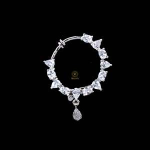 Ria CZ Designer Nose Ring-ASTM F136 Titanium Internally Threaded Labret Belly Piercing Jewelry - Product Image 5