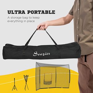 Rete da allenamento extra large 17 x 5,5 per softball/baseball con tee per zona strike e borsa da trasporto portatile per lancio e battuta - Product Image 3